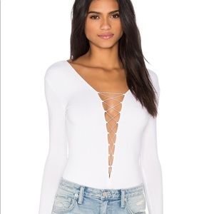 T by Alexander Wang lace up bodysuit (sold out)